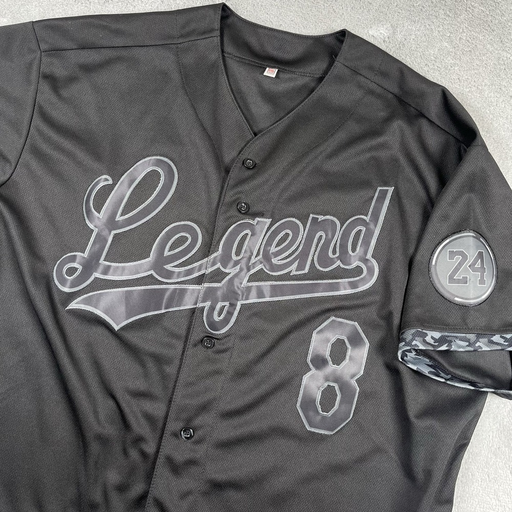 Kobe Bryant Legend Black Baseball Jersey Men's XXL Mamba Forever #24 #8